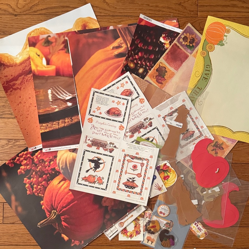 Thanksgiving Themed Scrapbook/Junk Journal Items